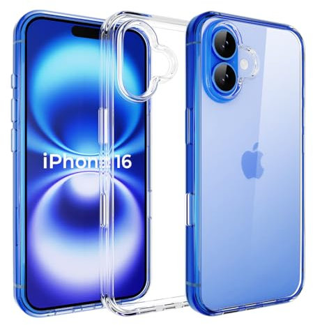 Clear Case For Apple iPhone 16 6.1'', Silicone Case Soft Gel Transparent Phone Cover