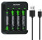 BEVIGOR 4 Piles AA NiMH Rechargeables avec Chargeur 4 Emplacements Charge Rapide