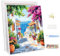 MEIYUDA Peinture par Numero Adulte avec Cadre Vue Mer Fleurs, DIY Peinture Acrylique pour Adultes Débutants Facile sur Toile Avec Peintures et Pinceaux Decoration Maison 30x40cm(Boîte cadeau)