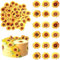 60 Stück Essbare Sonnenblume Tortendeko Blume Geburtstag Kuchen Deko Essbare Blume Cupcake Toppers für Baby Dusche Hochzeit Jahrestag Geburtstag Party Kuchen Dekoration