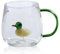 UWEOTYYY Tasse de canard, tasse mignonne, de canard 3D 400 ml, tasses en verre transparent résistantes à la chaleur, café avec poignée pour le lait lait à thé café, cadeaux uniques, tasses e