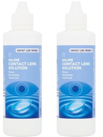 2× SūperDrug | Saline Contact Lens Solution - Contact Lens Friendly | Rinses & Rehydrates & Travel Size | 100mL Each [Twin Pack]