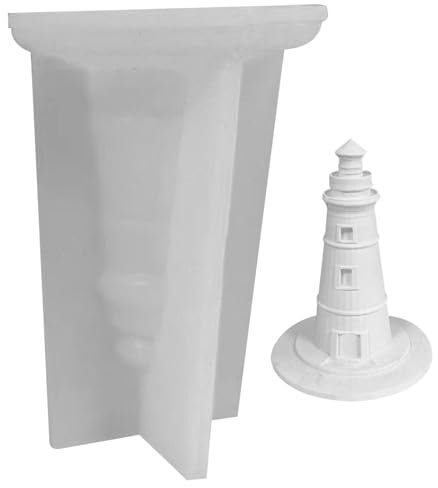 House Siliconform, 9, 0 x 3, 7 Zoll 3D -Leuchtturmform -Silikonformen, geeignet für Kerzen, Dekorationen