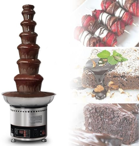 SMRHBWXS 4/5/6/7 Tiers Large Capacity Chocolate Fountain,Temp Control,Commercial Fondue Machine for Parties/Restaurants/Weddings (7Tier)