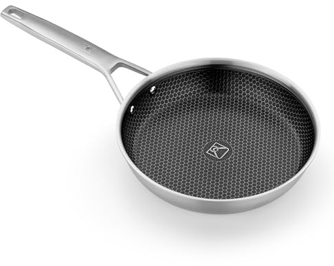 BRA Hybrid Cell | Edelstahlpfanne mit Keramik-Antihaftbeschichtung, 26 cm, PFAS-frei, Hybrid-Technologie mit Edelstahlzellen, Geeignet für alle Herdarten, einschließlich Induktion