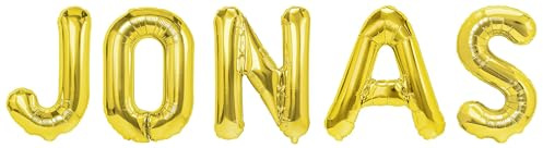Party Austria Folienballon Schriftzug mit Wunschnamen 35cm Höhe Buchstabenballon Namensballon Jungennamen männliche Namen Männernamen Luftballon (Jonas)