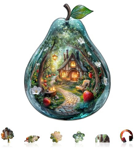 Holzpuzzle Erwachsene und Kinder,Pear Shaped Courtyard Unregelmäßig Einzigartige Wooden Puzzle, Holz Puzzle Erwachsene Mit Geschenkbox Aus Holz (L-297 Stück)