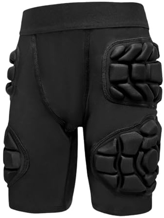 Topeter Cintura da calcio per ragazzi con imbottiture per fianchi e cosce, pantaloncini protettivi imbottiti a compressione con tasca per tazza, taglia M