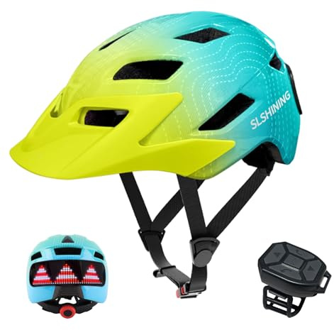 Aomiun Kinderhelm Fahrradhelme mit LED Anzeige, Leicht Helm mit Fernbedienung für Radfahren Skaten Roller Sport Reithelme