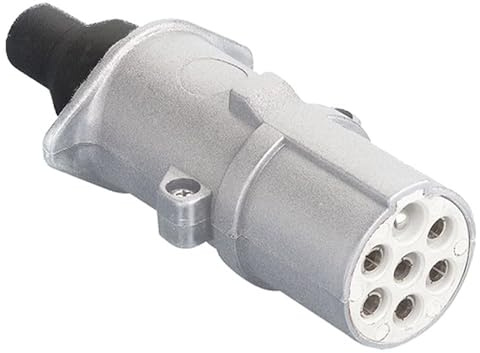 SAMECAR Anhängerstecker 7-polig / 13-polig & Steckdose – Adapter, Stecker & Dose für PKW & Anhänger – Multicon West – 12V/24V – ISO/DIN genormt (Alu Stecker 7-pol LKW 24V Norm S Steckanschluss)