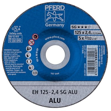 PFERD 389027 Trennscheiben, Leistungs Linie SG, SG ALU, GE EH, 125mm x 2.4mm, 25 Stück