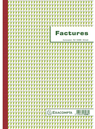 EXACOMPTA Lot de 5 Manifolds FACTURE 297 x 210 mm 50 Feuillets Tripli