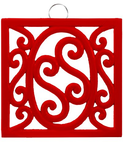 Premier Housewares 812118 Cast Iron Trivet - Red, H2 x W18 x D18cm