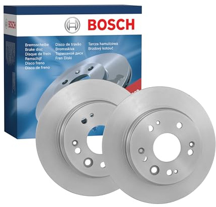 Bosch BD1361 Brake Disc Set - 282 mm Solid Discs - Rear Axle - ECE-R90 Certified - Reliable Braking, Stable Performance, Corrosion Protection - 1 Set of 2 Discs