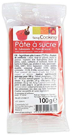 Scrapcooking : Sachet De Pâte À Sucre, 100g - Rouge