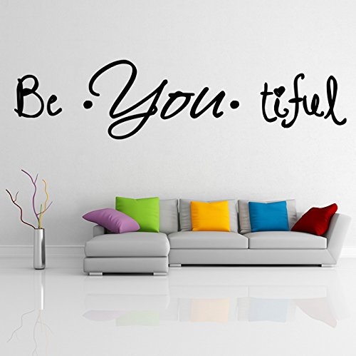 80 x 22 cm) Vinyl, Be **Es tiful, Beautiful , englischer Text Vinyl, wieder ablösbar, für Laptop, Kühlschrank, Fenster und Möbel, zufällige Aufkleber Geschenk!