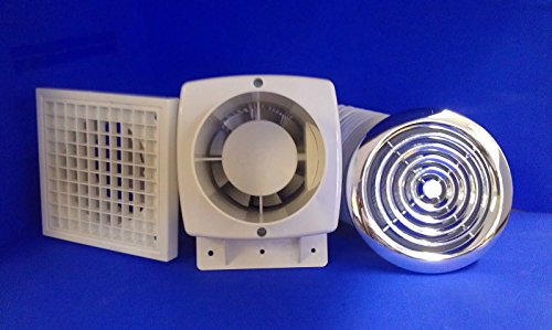 Shower Fan Kit - 4/100mm Manrose VSF100T Timer Extractor Fan Chrome Grille!