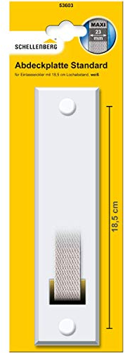 Schellenberg 53603 Rolladengurt Abdeckung Lochabstand 18,5 cm, Standard Maxi, für Gurtwickler und Einlasswickler, weiß