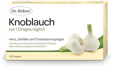 Dr. Böhm Knoblauch nur 1 Dragee täglich: Mit Knoblauch-Extrakt, 400mg, 30 Dragees