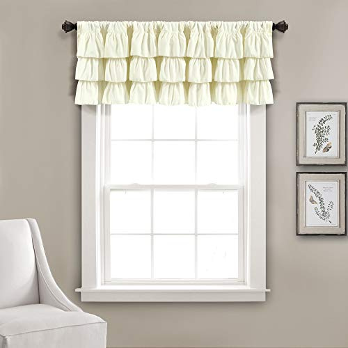Lush Decor Belle Volant Vintage Chic Vorhang für Einzelbett, 213 x 45 cm, Elfenbeinfarben