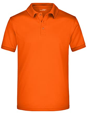 James & Nicholson Herren Aktiv Polo - Funktionelles Poloshirt aus Micropolyester | Farbe: dark-orange | Grösse: 3XL