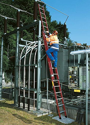 Krause Kunststoff-Schiebe-SeilzugLeiter 2 x 12 Sprossen Arbeitshöhe 6,85 m