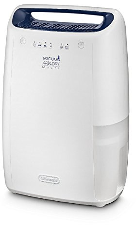De'Longhi DEX12 Deumidificatore Multifunzione, 12 l/24h, Per stanze fino a 55 mq, Bianco