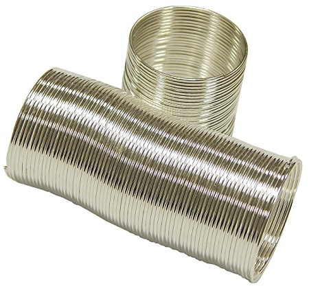 Perlin 100 WINDUNGEN MEMORY WIRE SPIRALDRAHT FINGERRINGE METALL SPIRALE 20mm SILBER M111