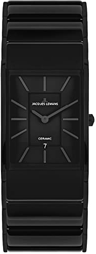JACQUES LEMANS Herrenuhr Dublin Metallband massiv Edelstahl ip-Black 1-1939C