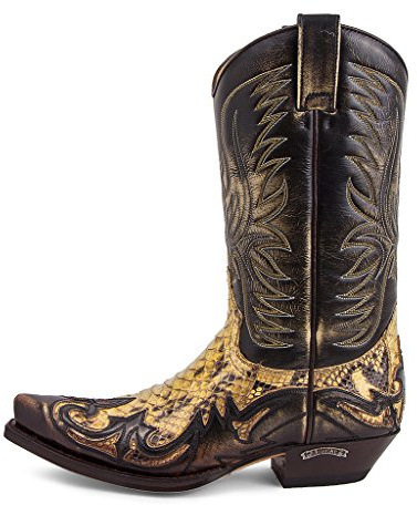 Sendra Boots - 3241 Stivali da cowboy da donna e da uomo con tacco e punta - Stile Camper Boots nero - Stivali alla moda - 47