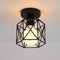 STOEX Plafonnier Industrielle Retro en Métal Cube Fer Noir, Suspension luminaire pour Salon Chambre Café Bar Restaurent Salle à Manger (A)