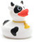 Duckshop I Badeente schwarz-weiße Kuh I Quietscheentchen - L: 8 cm I Quietscheente I Geschenk für Tierfreunde I Präsent Sammler