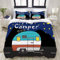 HARXISE Reversible Beige Bettbezug Voll, Happy Camper Camping Cartoon Home Hotel Wohnheim Dekorative Bettwäsche Set + 2 Kissenbezüge, Gedruckt