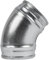 4'' Inch / 100mm 45 Degree Duct Connector - Galvanized Steel Elbow - Dryer Vent Pipe Bend - Metal Tube Joint for HVAC Ventilation