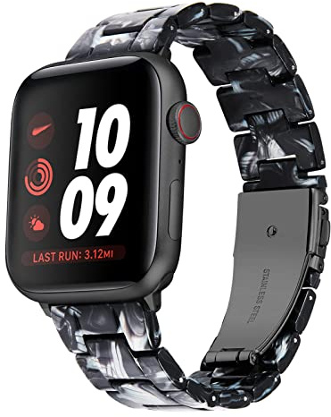 BINLUN Harz Armband Kompatibel mit Apple Watch 46 45 44 42 41 40 38 49mm für Damen Herren Ersatzarmband Kompatibel mit iWatch Serie 11 10 9 8 7 6 5 4 3 2 1 Ultra SE Licht Mode Band