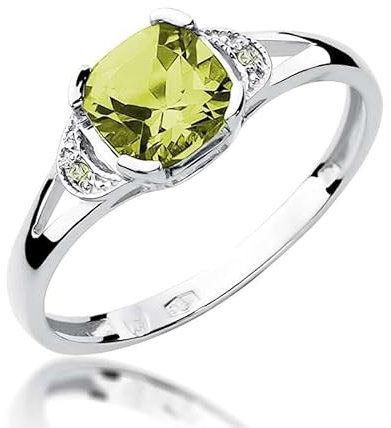 Lumari Gold - Damen Solitär Versprechen Ring Verlobungsring Damen Ring Gold 585 Echtgold 14k Gold mit natürlichem Diamanten Topas Gemstone Weißgold - Ringe Frauen - Hochwertiges Geschenk
