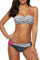 Dokotoo Bandeau Bikini Damen Push Up Zweiteilige Badeanzug Bademode Bikini Set, 01-Grau, S