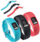 Huwokxix Armband Kompatibel mit Garmin vivofit 4, Verstellbares Silikon Uhrenarmband Sport Ersatzband für Garmin vivofit 4 (Blaugrün + Rot + Schwarz, Kleine)