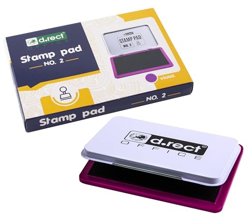 D.RECT 12 Stück Stempelkissen, Metall, Größe 11 x 7 cm Violett
