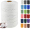 Klhamky 4mm×300m Natur Macrame Baumwollkordel - Baumwoll-Macrame-Seil, 4-fach verdrillt aus 100% natürlicher Baumwolle für handgemachte Wandbehänge, DIY, Basteln, Stricken