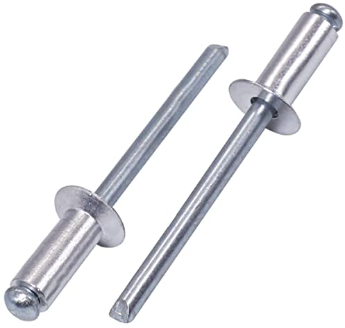SKIR'CO (300 Stück) Senkkopf Aluminium Blindnieten 4,8 x 12 mm, Stahldorn, Popnieten