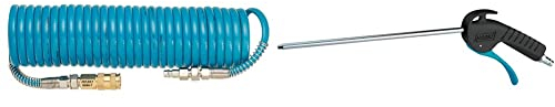 HAZET Spiralschlauch 9040-7 & Ausblaspistole (mit extralanger, gerader 300 mm-Düse, Betriebsdruck: 6 bar, ergonomischer Handgriff mit optimierter Übersetzung) 9040P-2