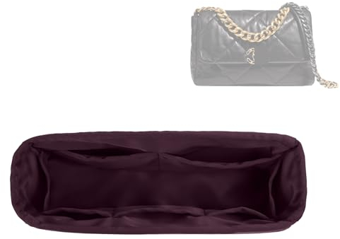 DGAZ Handtasche Taschenorganizer für Chanel 19, Seide Handtaschenorganisator Damen, Luxus-Handtaschen & Tote Innentaschen (Fuchsie, Flap 26)