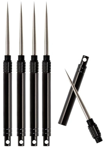 ONLYKXY 5 palillos de dientes portátiles de acero inoxidable con bolsillo negro, reutilizables, palillos de frutas de metal, palillos de cóctel para picnic al aire libre, camping, limpieza de dientes