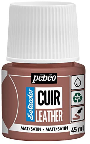 PEBEO - Setacolor Cuir -Peinture Acrylique pour Cuir et Similicuir – Personnalisation Sac, Chaussure, Sneaker- Résistance rayures, pliures, frottements - Finition Mate/Satinée - Terracotta - 45 ml