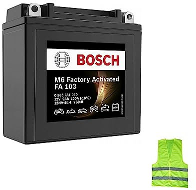 Kompatibel mit Malaguti Madison R 125 ab Baujahr 1999 bis 2003 Akku Bosch YB9-B FA103 bereits, versiegelt aktive Batterien 9 Ah Ampere 12 Volt 136 x 76 x 34 mm