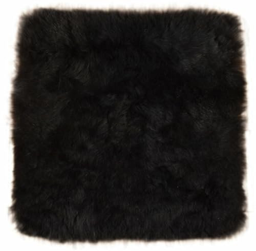 Kuhfelle Online & Nomad Lammfell Sitzauflage Stuhlkissen aus echtem kurzwolligen Lammfell Natur 37 x 37 cm Schaffell Auflage (Schwarz Natur)