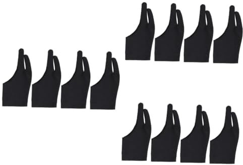 EXCEART 12 Stk Tablet-zeichenhandschuh Schmutzfänger Zeichenhandschuh Für Tablet Künstlerhandschuh Für Zeichentablett -finger-handschuh Kunsthandschuh Bleistift Männer Und Frauen Eben