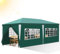 Izrielar Cenador impermeable de 3 x 6 m, con 6 paneles laterales y ventanas, para fiestas, protección UV, para exteriores, jardín, fiestas, bodas, puestos de mercado, color verde (Stück)