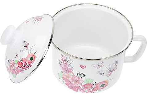 ABOOFAN Emaille Suppenschüssel Mit Griff Für Lebensmittel Rührschüssel Für Obst Und Gemüse Fassungsvermögen Für Suppe Und Mischen Rutschfester Boden Für Stabilität Und